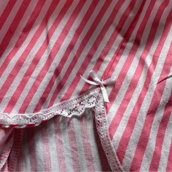 Messy Bun Women's Size Small White Cat Top & Pink Striped Shorts Pajama Set NWT - Picture 10 of 12